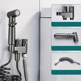 1pc Gun Gray ABS Toilet Spray Gun, Irrigator With Bracket, Female Washer Spray Head, Toilet Water Gun, Handheld Bidet Sprayer Kit