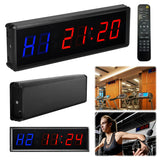 Portable LED Workout Remote Control Fiess Timer Multifunctional Wall Clock for Gym and Outdoor Sport