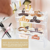 Acrylic Holder,360-Degree Rotating Claw Holder and Storage,Hair Clip Organizer Display