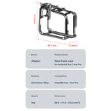 Sports Video Cage Aluminum Alloy Dual Cold Shoe&Sports Camera Metal Protective Frame for Insta360 Ace/Ace Pro