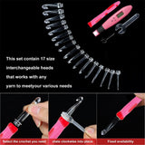 2024 New Crochet Hoo Set DIY Steel Knitting Needles es Knit Craft Scissors Markers Weaving Sewing Accessories Tools