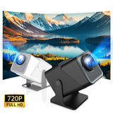 720P WiFi BT5.2 Android 11 System 180° Rotatable Movie Projector with 220in Display Screen Mirror Technique for Home