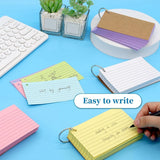 1000 PCS 3X5 Inches Colored Flash With Ring, Punched ed Flashcards Ruled Index Cards Notecards Set Kit