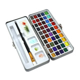 50 Color Solid Paint Set Paint for Beginner Drawing Watercolor Painting Art Supplies Pigment for Kids Drawing With Metal Box