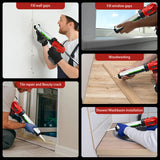 Cordless Caulking 10oz/300ml Electric Silicone 4 Adjustable Speed Adhesive Gun with LED Light for 18V Battery