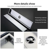 Premium 31.5-Inch Ear Shower Bathroom Drain with Hair Strainer and 2-in-1 Tile Insert Cover