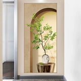 Living room entrance green plant waterproof wall stickers decorative paintings