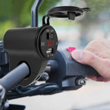 Aluminium Alloy Motorcycle Handlebar Mount 2.4A USB Charger Voltmeter ON/Off Switch SAE Fits for 22mm-26mm Handlebars
