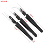 3PCS/Set Ceramic Straight Tip Electronic Soldering Tweezers Anti-Static Reverse Acid Resistant Precision Chuck Ceramic Tweezers