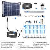 Auto System Solar Powered Drip Irrigation Kit - Built-in 2200mAh Battery, Supports 30 Pots, 7 Timer Modes