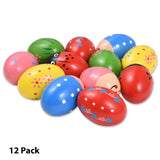 6 Pack Wooden Egg Percussion Instrument Interesting Music Shake Eggs for Party Easter Gift