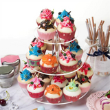3 Tier Acrylic Stand,Rounded Cupcake Display Stand for Birthday, Baby Shower,Tea Party and Wedding Decor