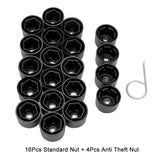 16+4 Pcs Car Tire Wheel Hub Nut Bolt Tyre Screw Cap Protection Cover Caps Anti-Rust Waterproof
