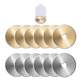 12 Pack Rotarycutter Blades With Storage Box Gold & Silver 45Mm Replacement Blade For Handcrafting, Art, Diys, Crafts, Quilting
