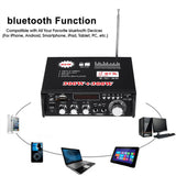 600W Home Amplifiers Audio Bluetooth Amplifier Subwoofer Support USD SD HiFi Radio With 2 Mic Professional