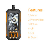 Industrial Endoscope 1080P 4.5 " Display 5m Hard Wire 8mm Diameter IP68 Waterproof Sewer Camera With LED