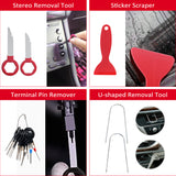 42PCS Auto Trim Kit - Clip Pliers, Fastener Remover, Pry Tool for Car Audio Dash Panel Removal & Installation with Bag