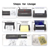Thermal Tattoo Transfer Machine Tattoo Machine Pen Strong Power Fast Speed Low Noise with Transfer Paper for Tattoo Shop