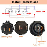 DIY Dual USB Charger 2.1A/2.1A Voltmeter ON-OFF Toggle Switch Three Functions Panel for Car Boat Marine Truck Camper