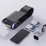 3 In1 Storage Box Reusable Divider Crevice Pockets Car Seat Plug Strip Gaps Filler Support Wireless Charger For Phone