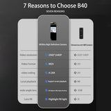 2K Wearable Body Cam Clip-on Camera Camcorder 180° Rotatable Lens LED Fill Lights Back Clip Outdoor Video Recording
