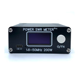 Max 200W 1.6-50MHz HF Frequency Band Shortwave Power Standing Waves Digital Display PWR SWR Meter with 1.29 Inch