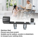 Mobility Scooter Cane Holder Universal Fit Aluminum Alloy Walking Stick Stand Support for Wheelchair