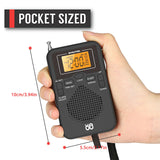 2022 Mini Radio Portable AM/FM Dual Band Stereo Weather Pocket Radio Receiver with Screen Display Digtail Alarm Clock Radio