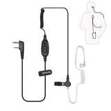 EEK009 walkie talkie with K-head coiled cable and air duct earphones