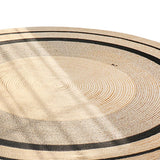 Round Handwoven Carpet - Non-Slip Mat Area for Farmhouse Decor. Ideal for Rug in Dining Room, Nursery & High Traffic Areas.