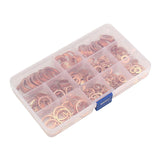 280PCS/Set Washer Copper Sealing Solid Gasket Washer Sump Plug Oil For Boat Crush Flat Seal Ring Tool M5-M20