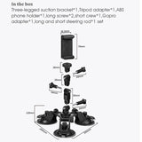 Tri-leg Suction Cup Mount Sports Adapter Clip & Fixed Screw for i Phone GoPro 12/11/10/9/8/7 Insta360 Action Camera