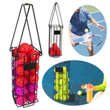 Hopper Ball Picking Frame with Handle 25 Tennis Balls/15 Pickleball Capacity for Easy Pickup Carrying