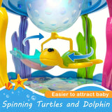 Infant Toys-3D Ocean Projector Toys, Crawling Learning Prone Toys That Can Light Up Music