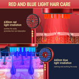 EMS Electric Comb Vibration Red Blue Light Therapy Growth Massage Scalp Brush Anti Hair Loss Liquid Oil Applicator