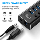 Hub Aluminum 13/16 Port USB 3.0 Splitter 5Gbps Data Transfer with Individual On/Off Switches for PC Laptop