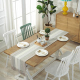Vertical Stripe Rustic Runner With Tassels Linen Cotton Coffee Dining Table Cloth Runners Long Non Slip