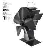 1pc 5 Blades Heat Powered Wood Stove Fan Large Air Volume Fireplace Fan Log Wood Burner Eco-Fan Quiet Home Efficient Heat Distribution Lucky Fireplace Fan  Non Electric Fan For Wood, Thermoelectric Fan Halloween Christmas Gift Fall Winter Essential