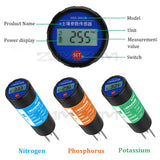 Portable PH Soil Tester High Sensitivity Probe Nutrient Intelligent Fertilizer Detector Meter NPK Sensor Gardening Tool
