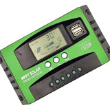 MPPT Solar Charge Controller 12V 24V Dual USB LCD Display Auto Cell Panel Charger Regulator with Load 30A 40A 50A 60A 80A 100A