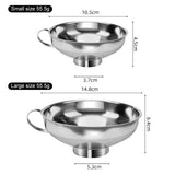 Stainless Steel Wide Mouth Canning Food Salad Dressing Liquid Funnel Hopper Filter Kitchen Tools Gadgets