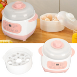B89B-Electric Stew Pot For Home Kitchen Soup Pot Smart Appointment Timing Cooker Prevention Dry Burning Pink