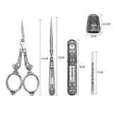 5PCS/Set Vintage Embroidery Scissor Sewing Thimble Needle Case Needlework Tools