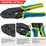 Crimping Pliers Clamp Tools Cap/Coaxial Cable Terminals Kit 9Inch 40J Multi Functional Carbon Steel Hand Tool