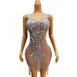 Dropshipping Fashion Dress Wrapped in Chest, Sexy Mesh, Perspective Slimming, and Elegant Short Skirt