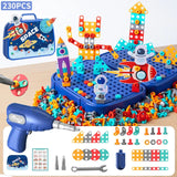 Children Electric Drill Toolbox Driller Games Tool Toy for Boys 4 6 Years Old Montessori Screw Puzzle Kid Pretend Play Toys Gift