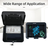 Cash with Detachable Tray 2 Keys Included Money Saving Box Coin Storage Receipts and Valuables Safe Lock Grocery Store