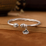 Women's Personality Matte Lotus Ginkgo Leaf Bracelet