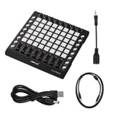 WORLDE PAD48 Portable MIDI Drum Pad Controller 48 RGB Backlit Pads Knobs 16 Buttons 8 Sliders with USB Cable