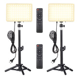 Andoer 2 Pack Photography Fill Panel 45W LED Kit 2800K-6500K with Desktop Light Stand for Video Live Streaming